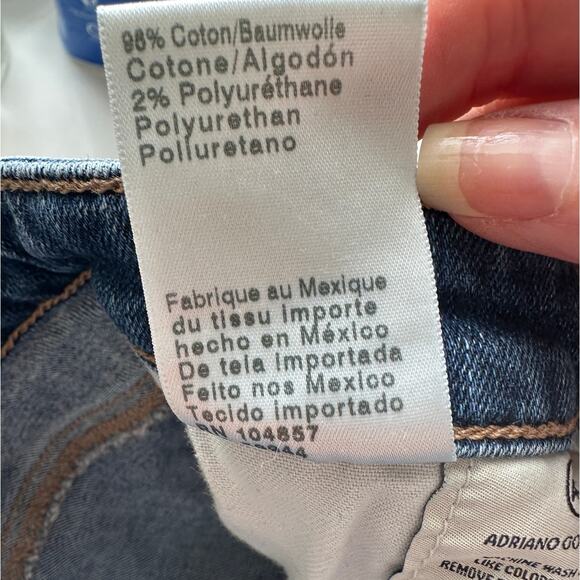 AG Medium Dark Wash Prima Cigarette Leg Whiskered Jeans 30R - Picture 9 of 13